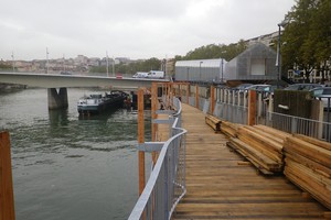 Acondicionamiento de las orillas de la Saône 